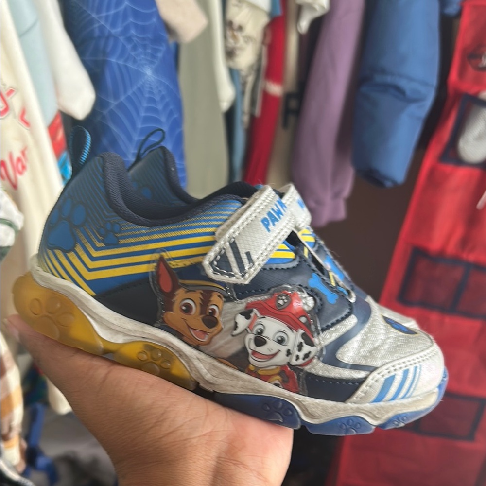 Paw Patrol Blue and Yellow Sneakers with Playful Design